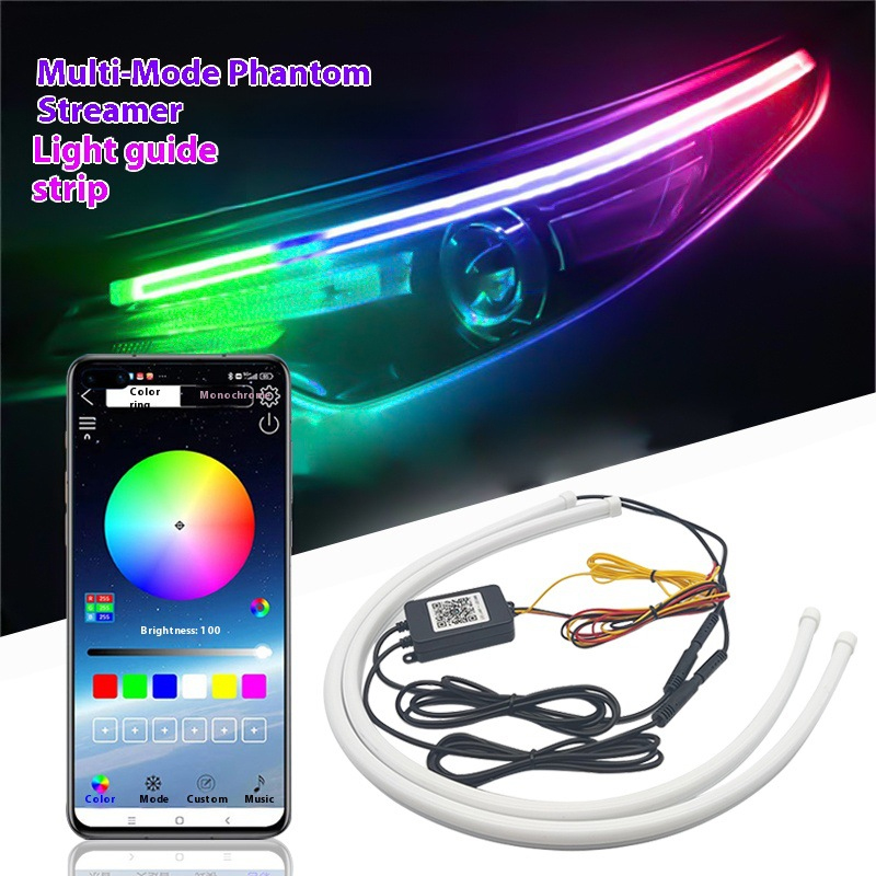 Rgb Hub Sync - 2PCS Car LED Strip Lights Flexible