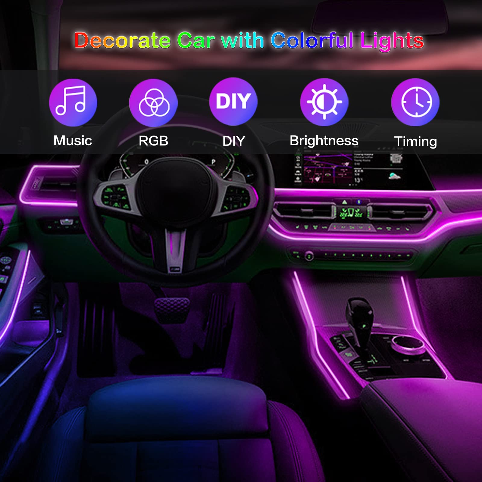 LED Car Interior Ambient Strip - Rgb Hub Sync 评论和价格