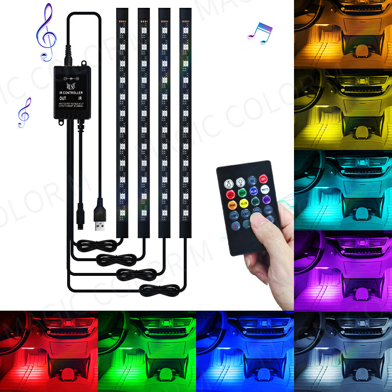 48/72 Led Car Foot Ambient Lig - Rgb Hub Sync 评论和价格