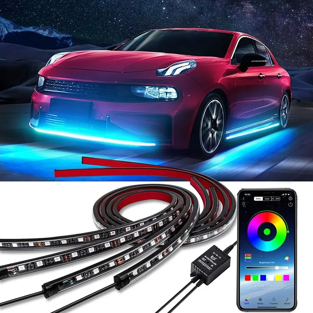 Neon LED RGB Car Underglow Bot - Rgb Hub Sync 评论和价格