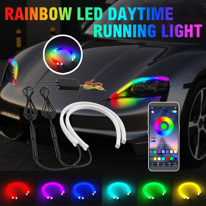 2PCS  30/45/60cm DRL Car LED D - Rgb Hub Sync 评论和价格