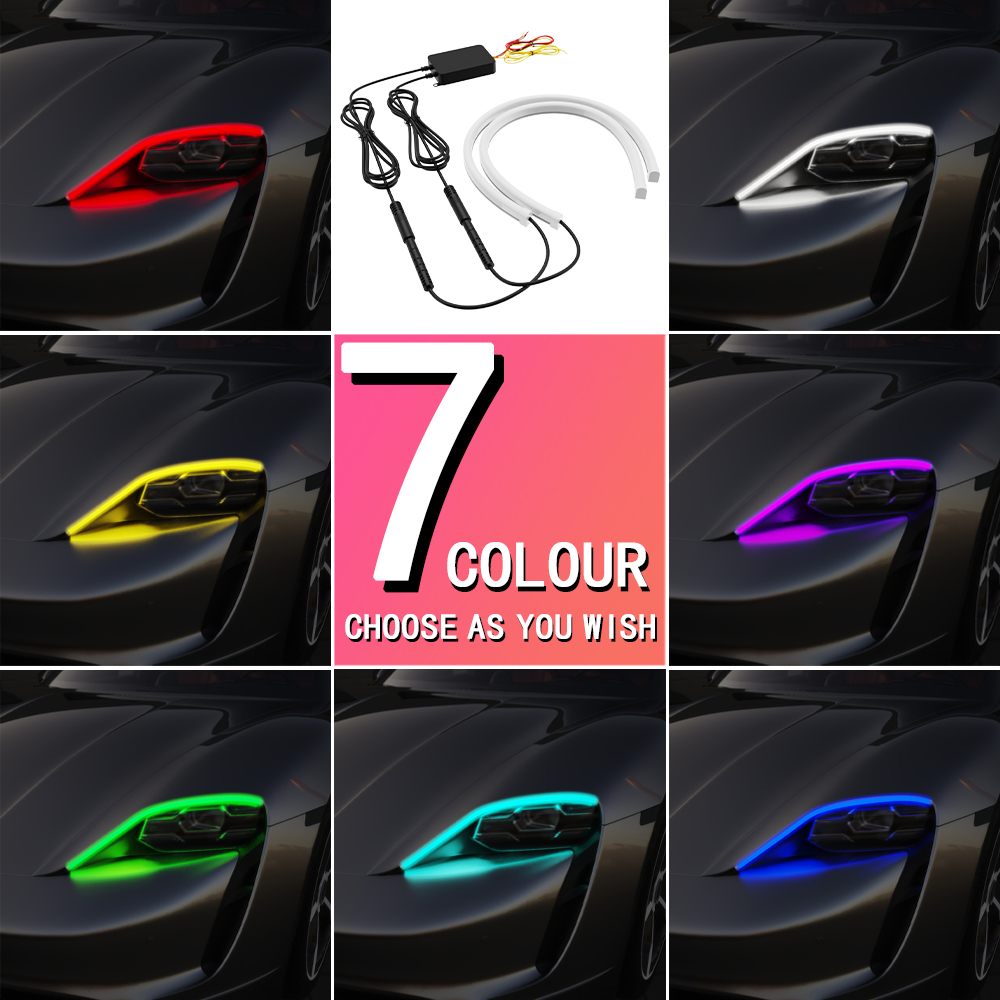 2PCS  30/45/60cm DRL Car LED D - Rgb Hub Sync 评论和价格