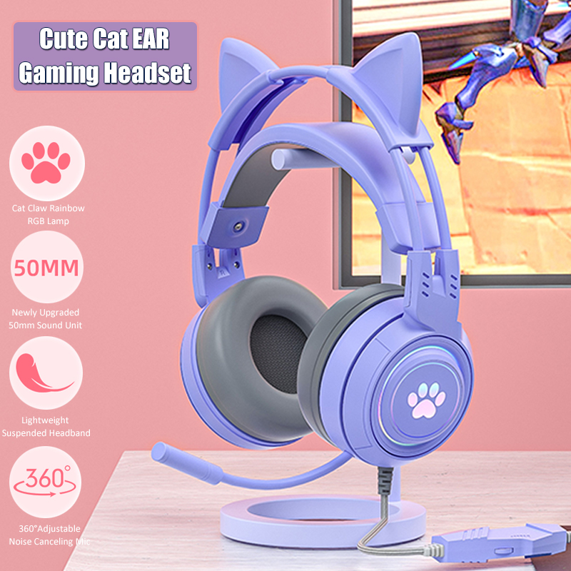Cute Cat Ear Gaming Headphones - Gaming Accessories Kids 评论和价格