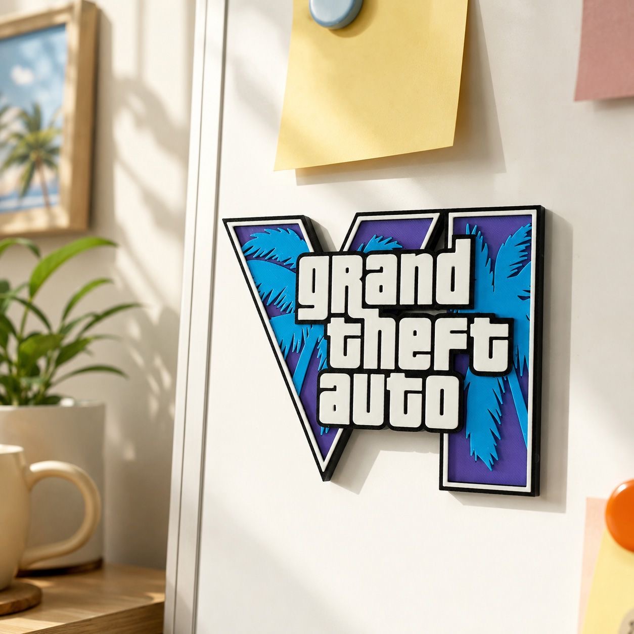 GTA6 3D Printed Logo Magnetic  - Gaming Accessories Decor 评论和价格
