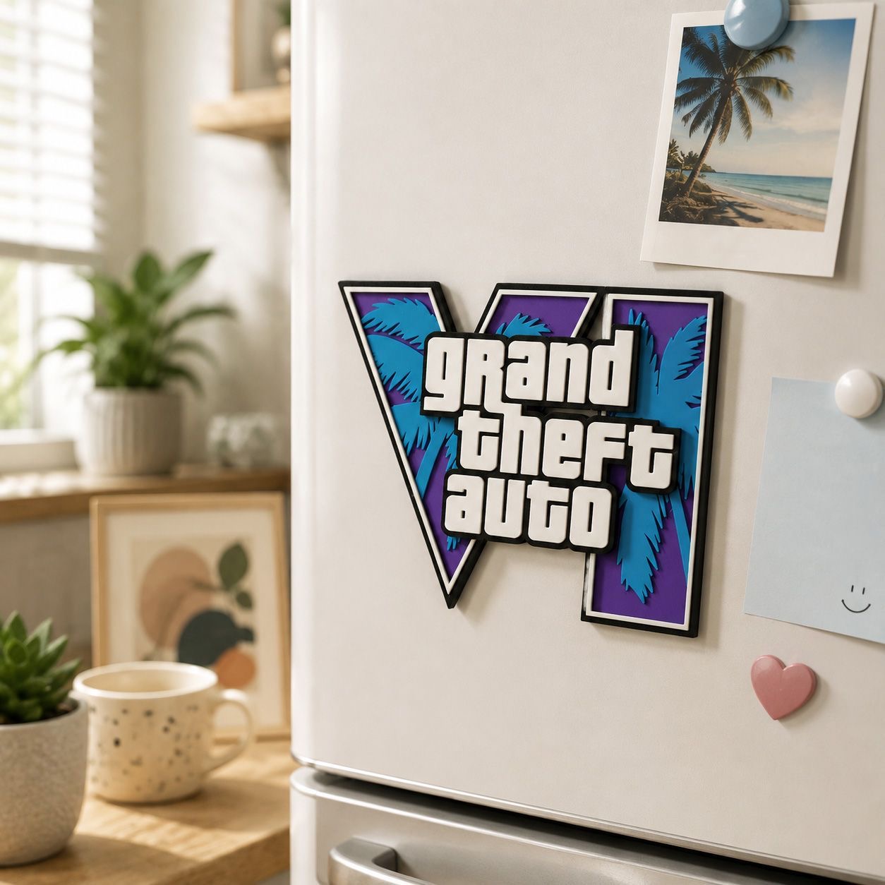 GTA6 3D Printed Logo Magnetic  - Gaming Accessories Decor 评论和价格