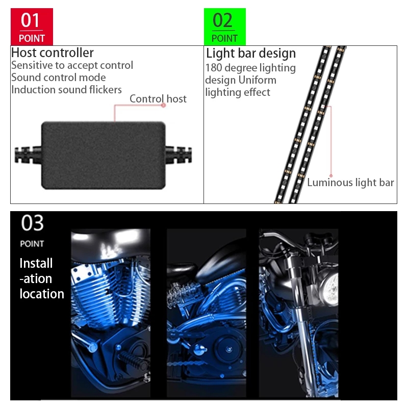 LED Motorcycle Decorative Ambi - Rgb Hub Sync 评论和价格